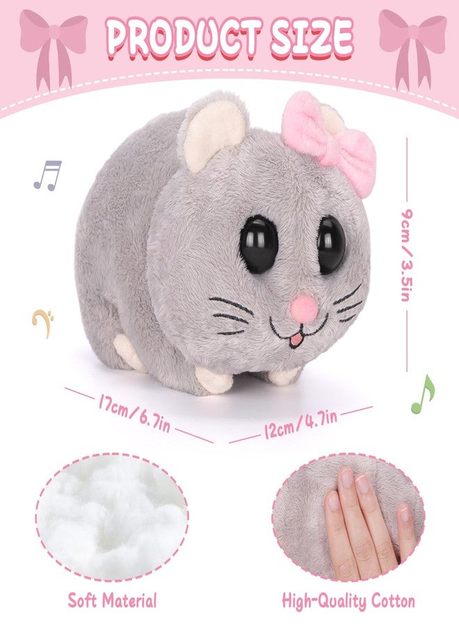 Dalycro Sad Hamster Meme Plush with Sound, Musical Stuffed Animal Doll with Violin, Cute Birthday Gift for Adults, Friends (Grey) - Image 2